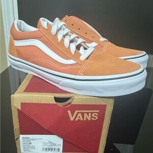 Vans Old Skool Burnt Orange and White Shoes